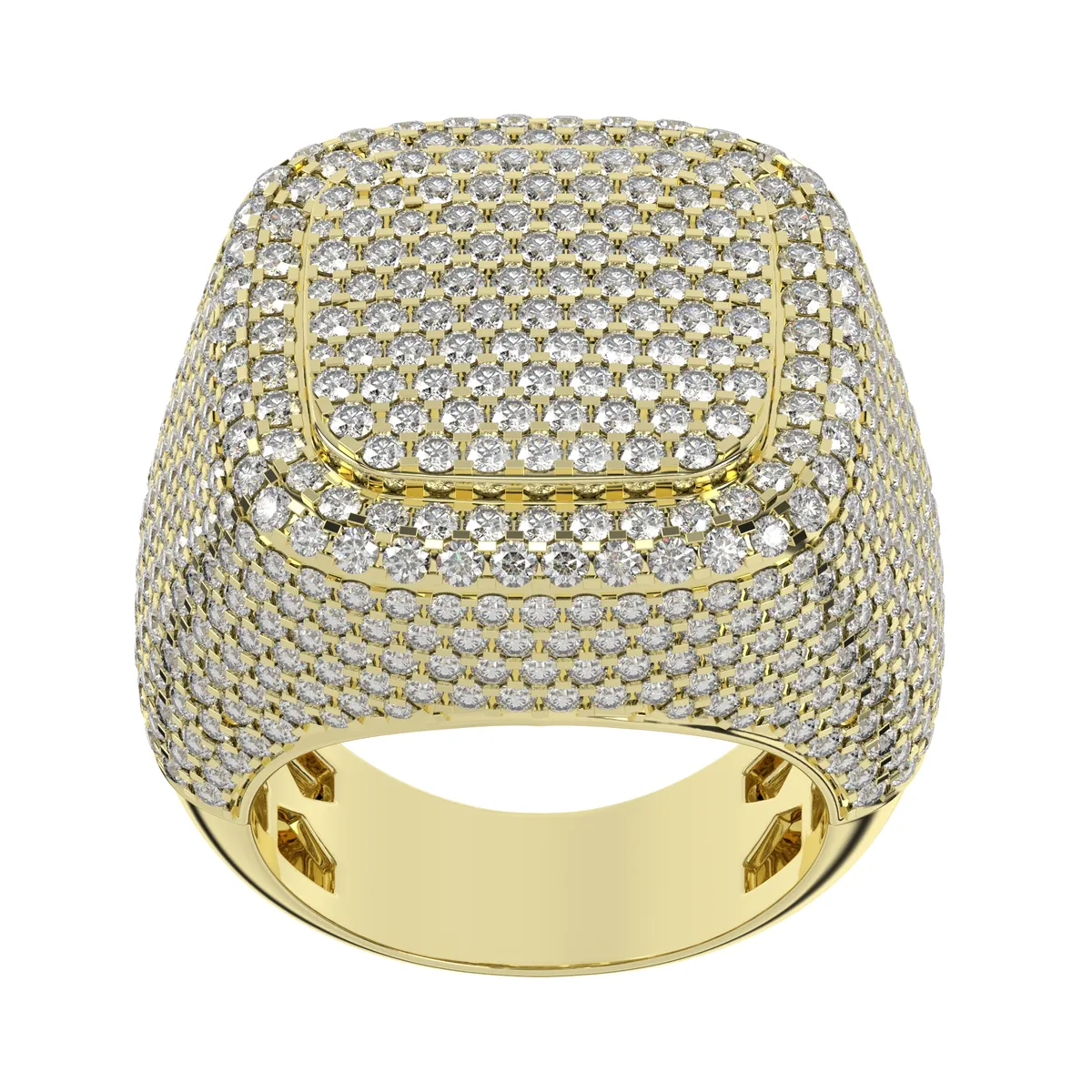 Moissanite Cluster Head Iced Out Round Diamond Hip Hop Ring For Men 