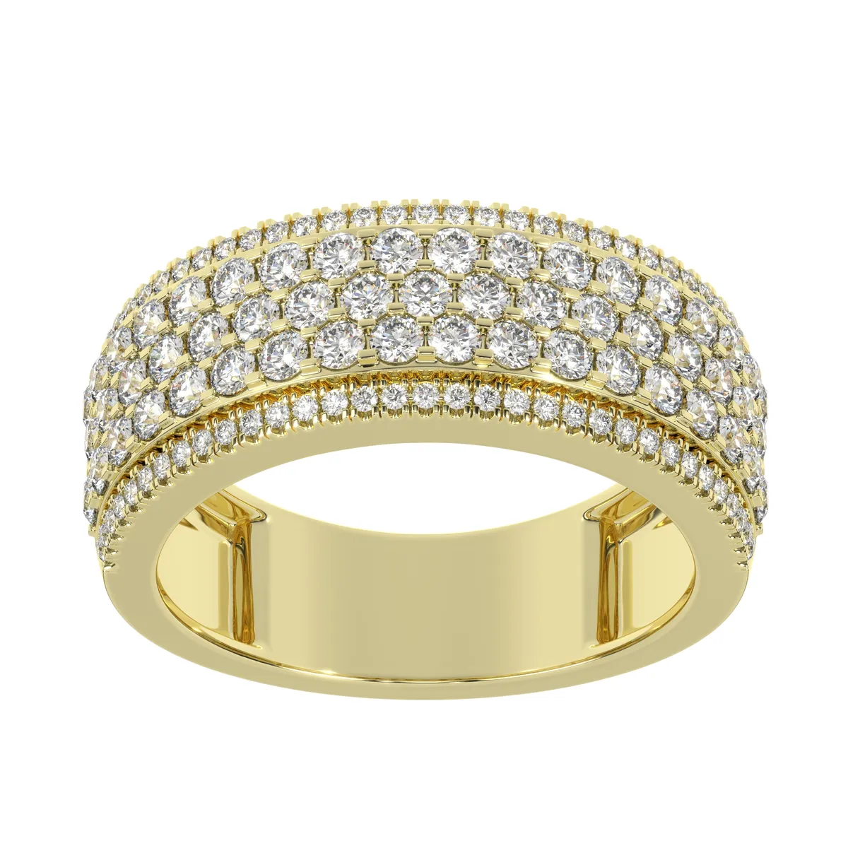 Moissanite Diamond Multi-Row Anniversary Band Ring 