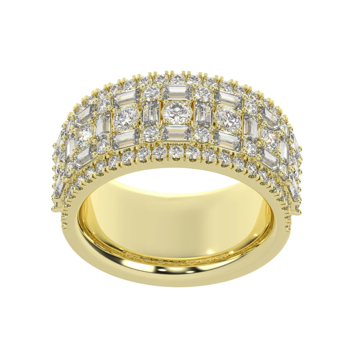 All-rounder eternity band with of diamond simulants in  yellow gold