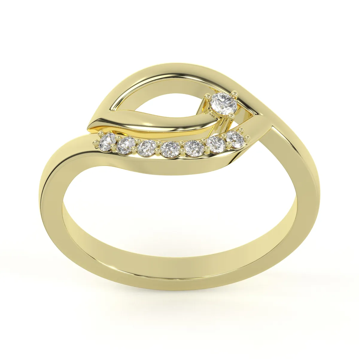 Diamond Swirl Bypass Ring