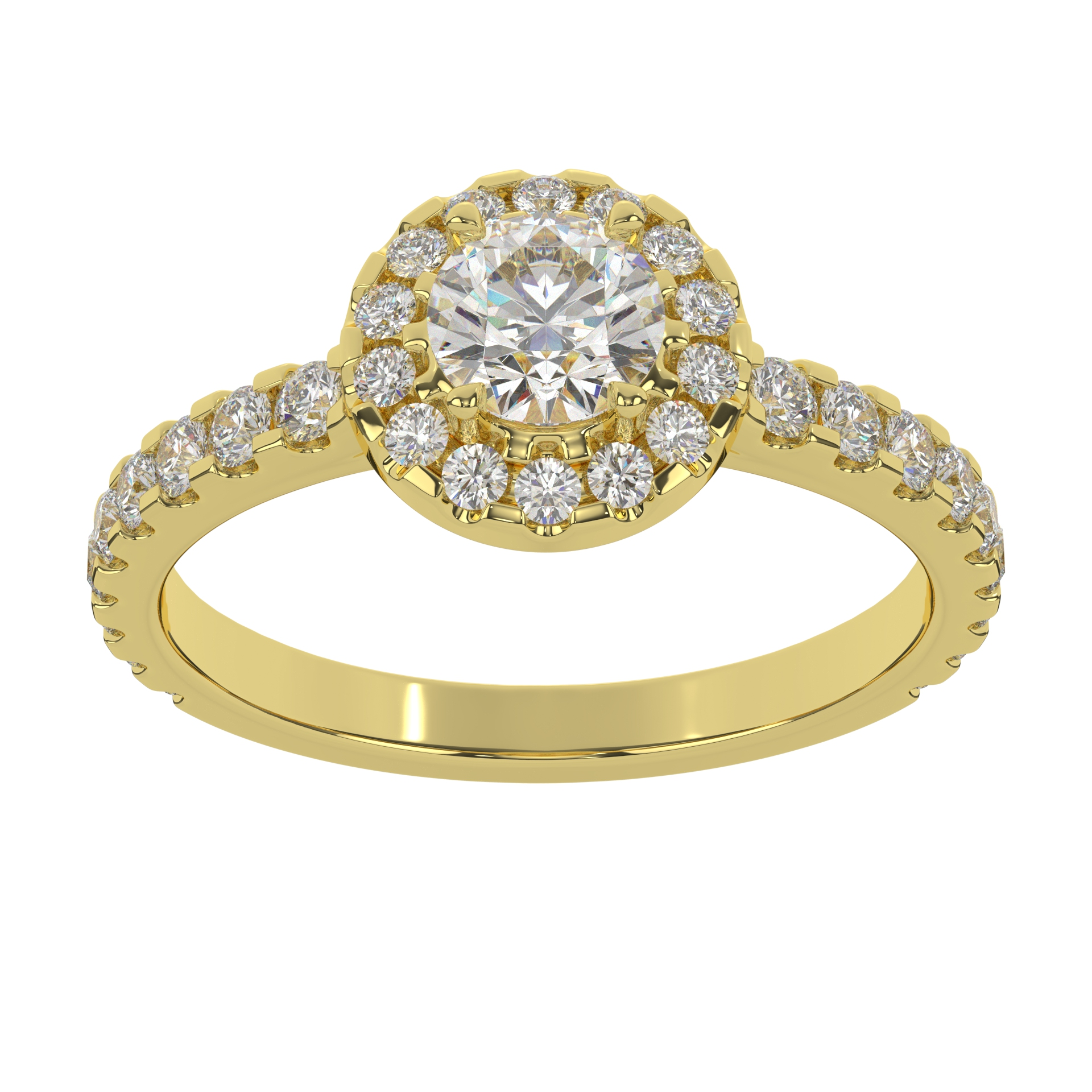 Moissanite Halo Round Brilliant Cut Solitaire Engagement Ring  For Women