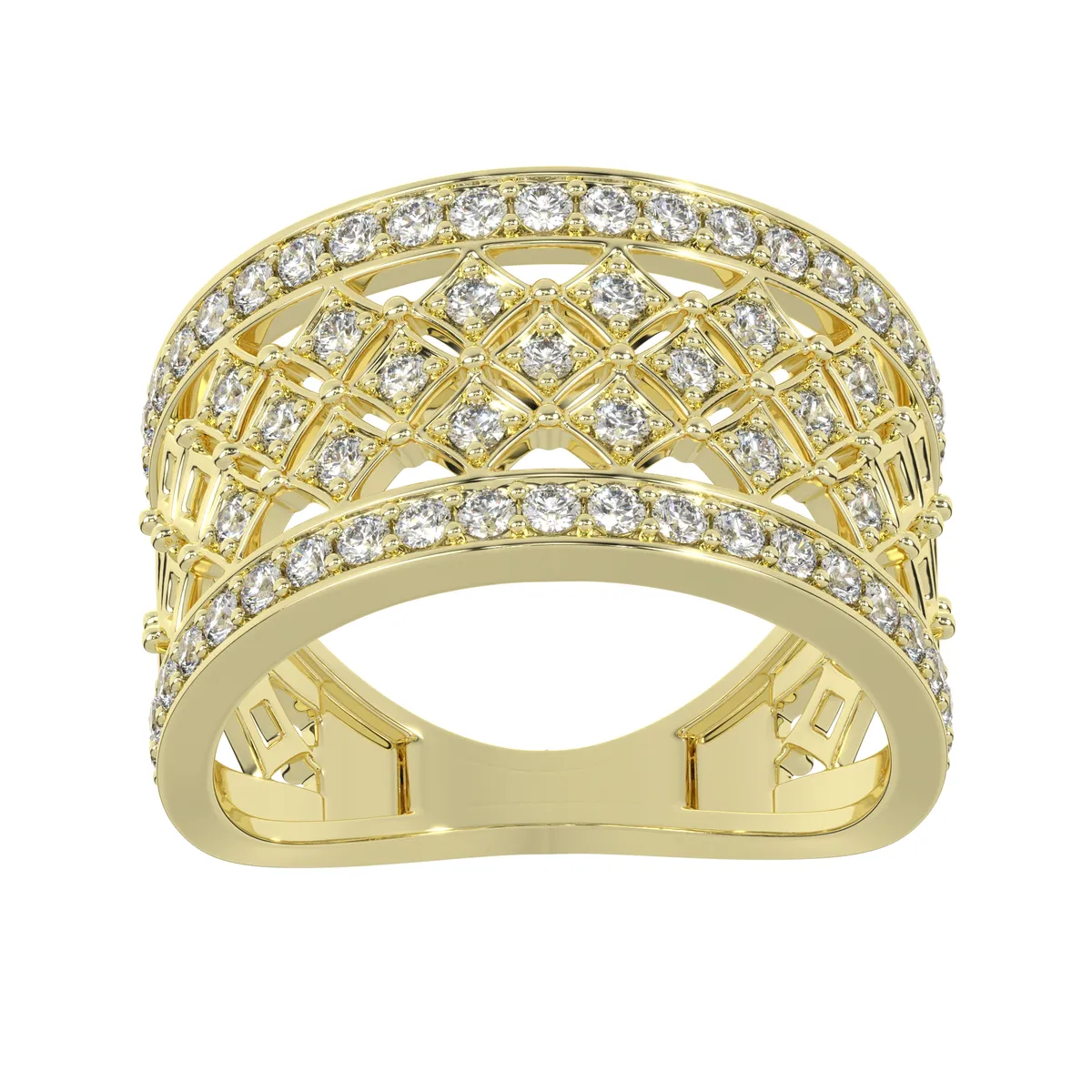 Diamond Lattice Wide Band Ring