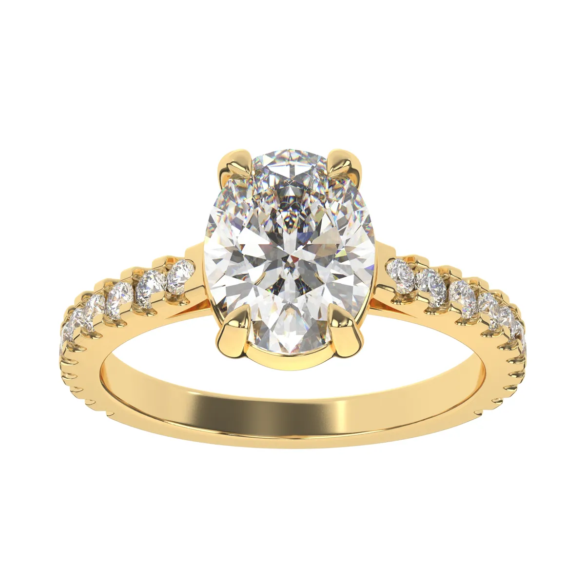 Eternity Band With Moissanite Oval Cut Diamond Engagement Ring For Women