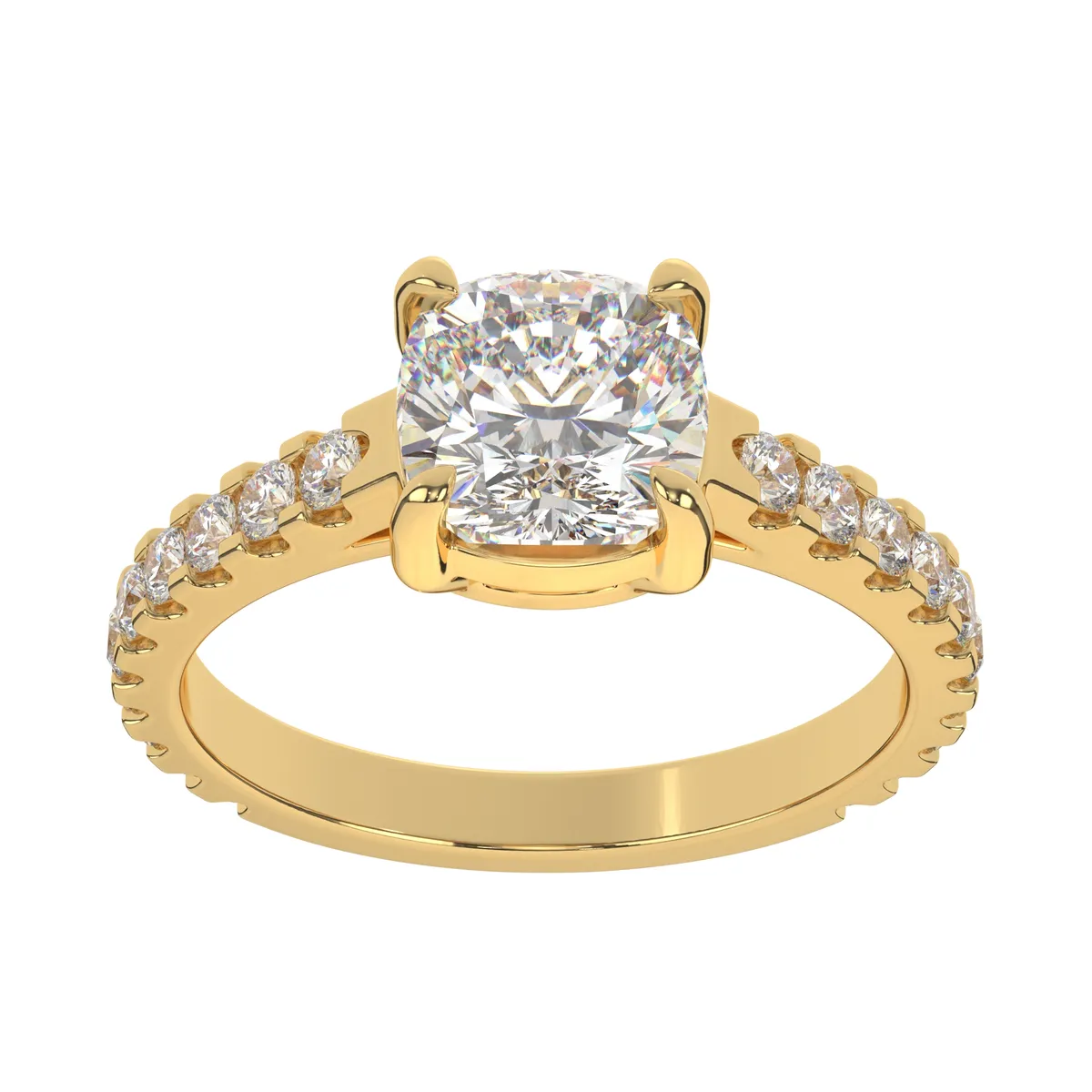 Eternity Band With Moissanite Cushion Cut Diamond Proposal Ring For Women