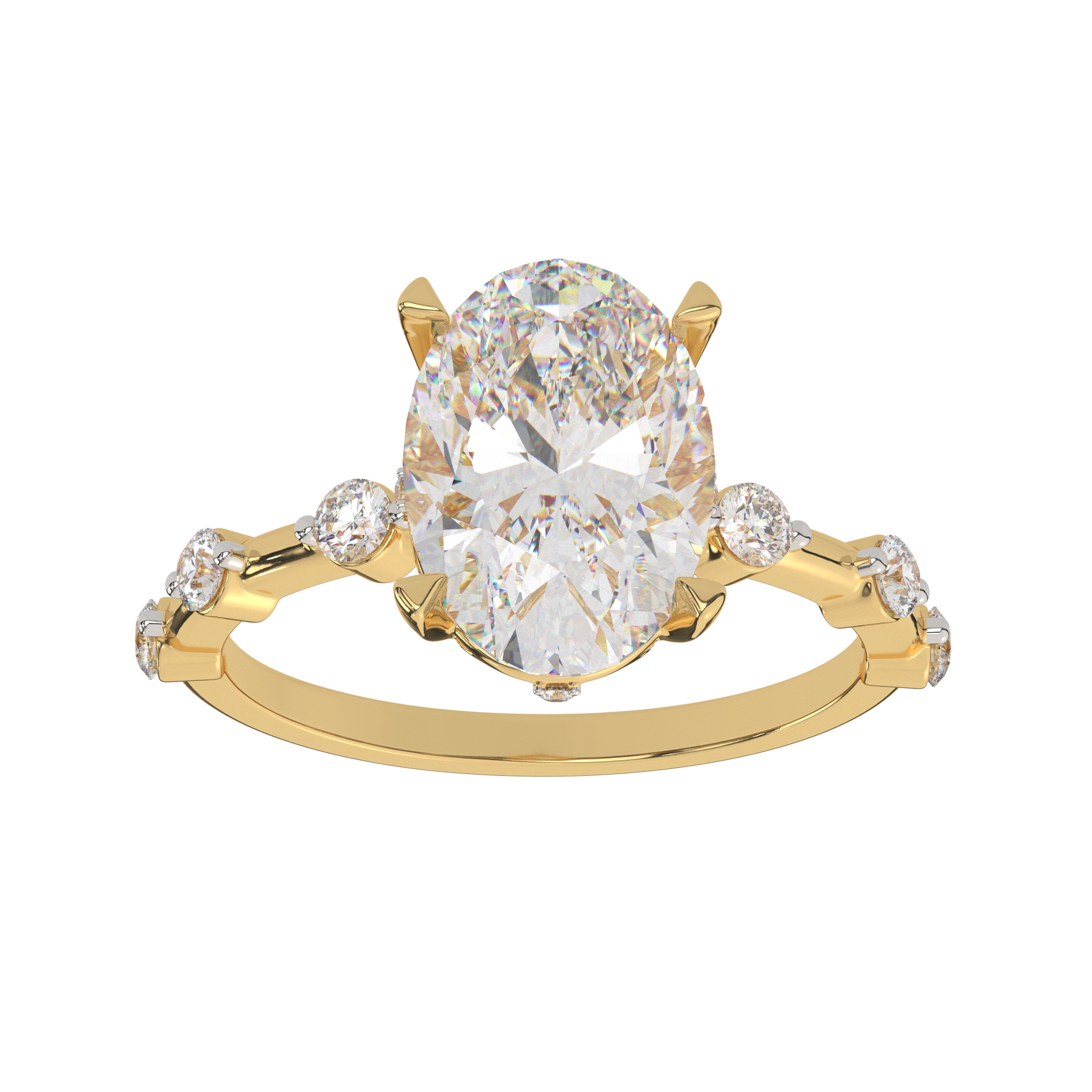 Classic Solitaire Ring with Oval Diamond Pure Sophistication