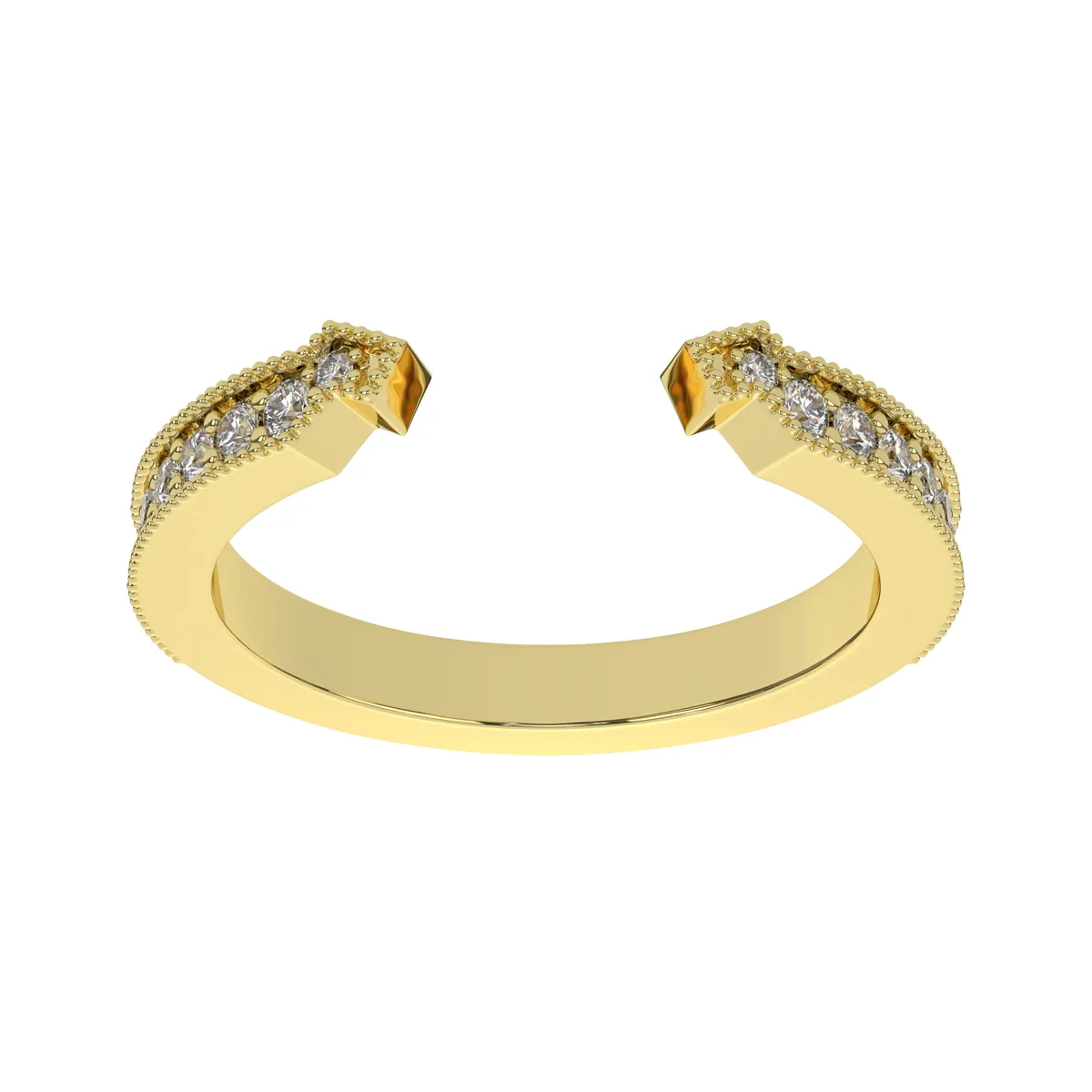 Gold Pave Diamond Open Cuff Ring