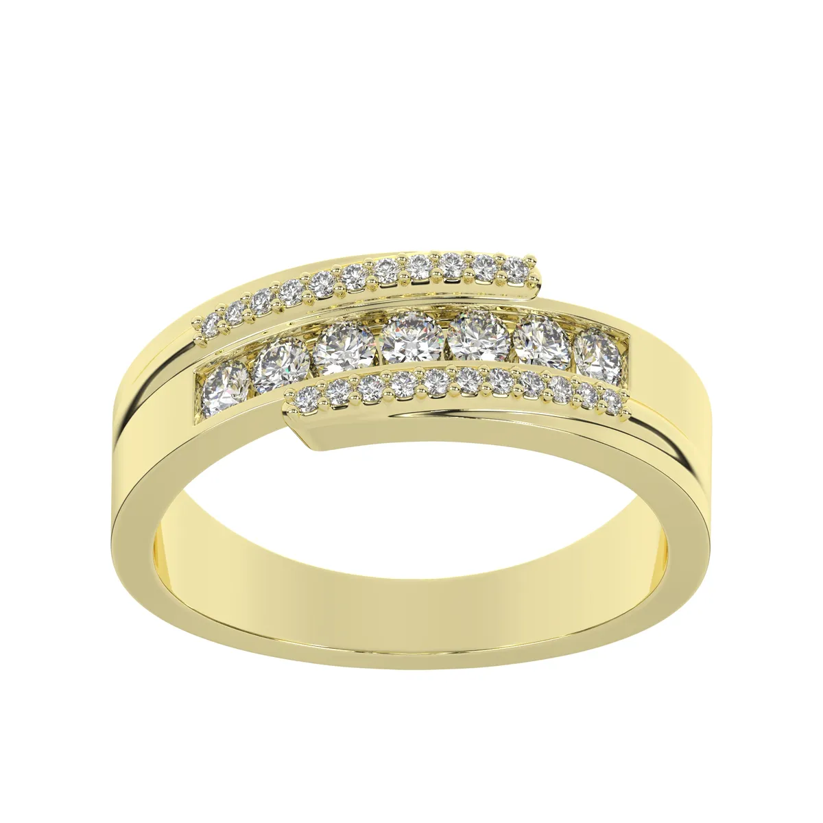 Modern Diamond Split Shank Bypass Ring
