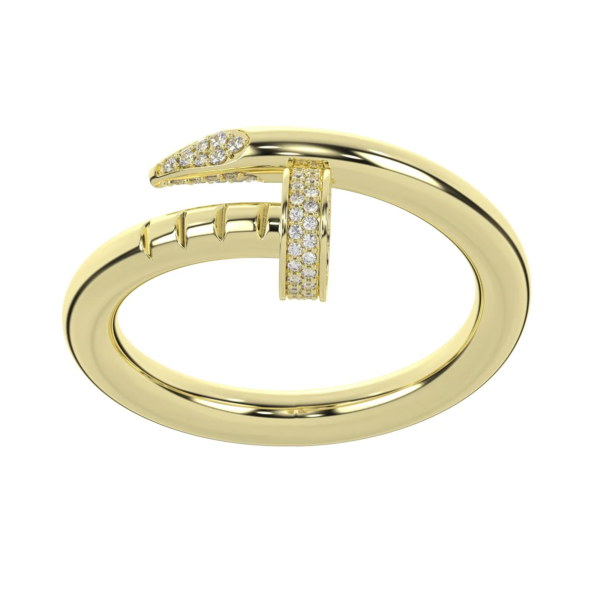 Diamond-Accented Nail Wrap Ring