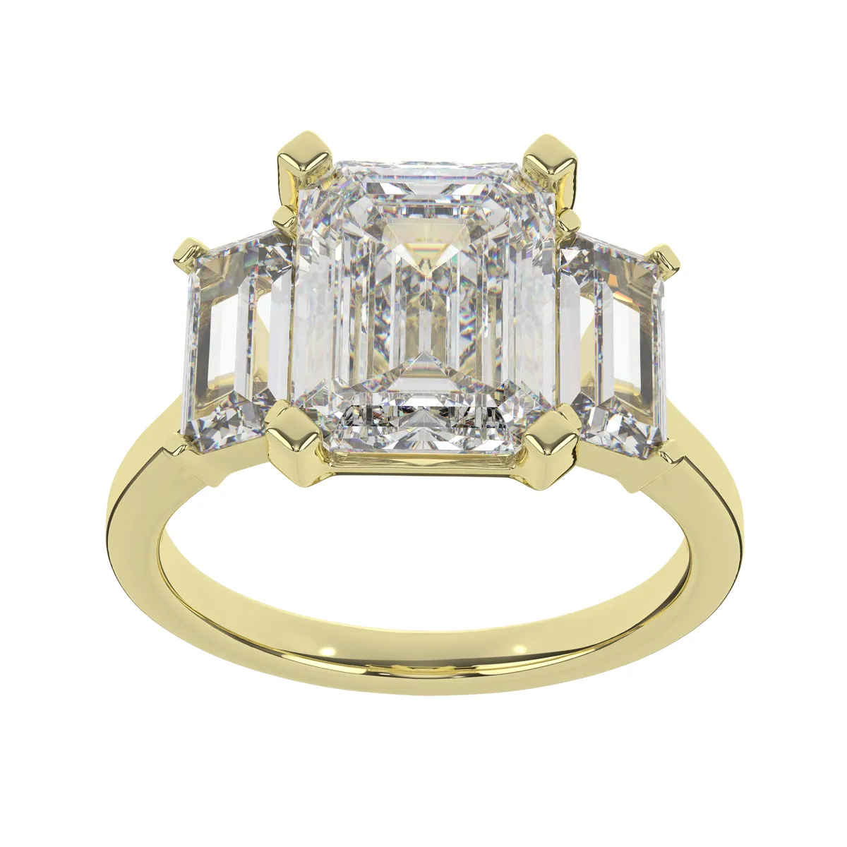 Timeless Emerald Cut Trilogy Ring