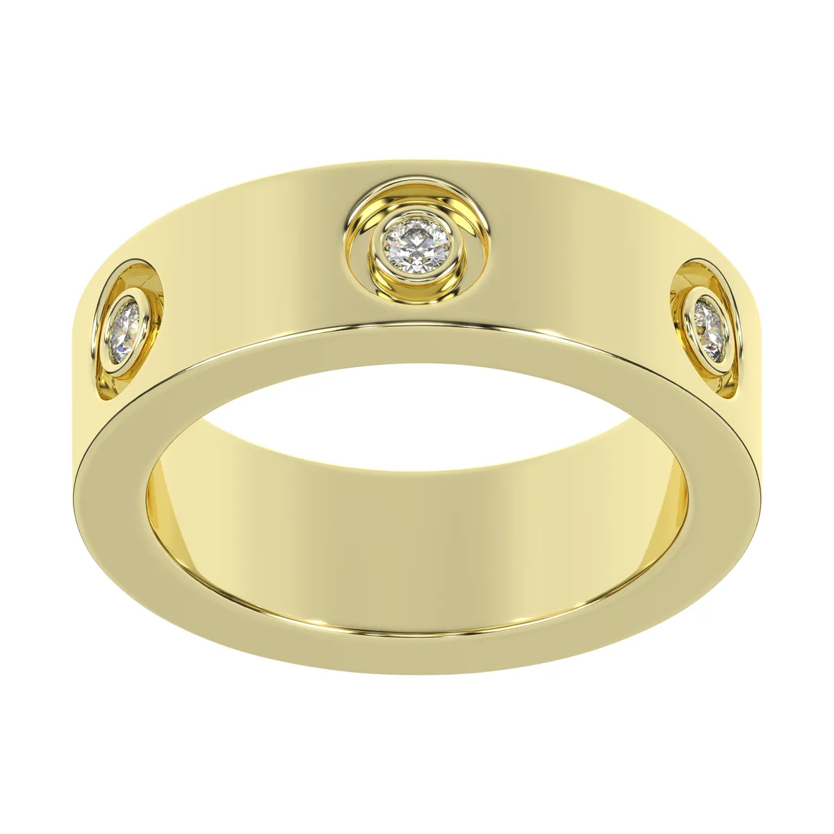 Bezel-Set Diamond Accent Band