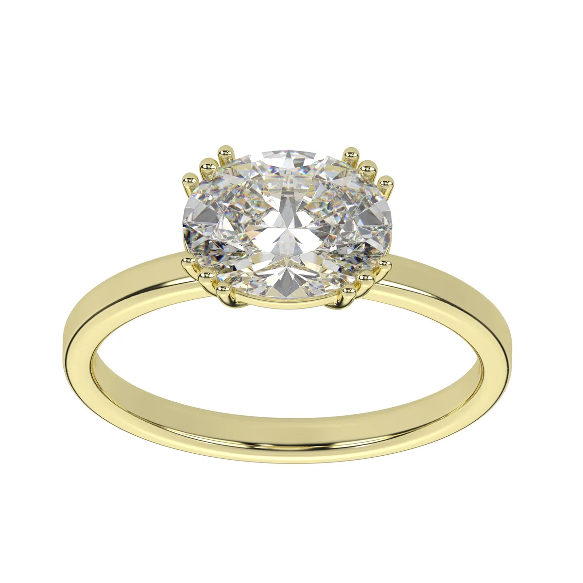 Classic Oval Cut Diamond Ring with Claw Prongs