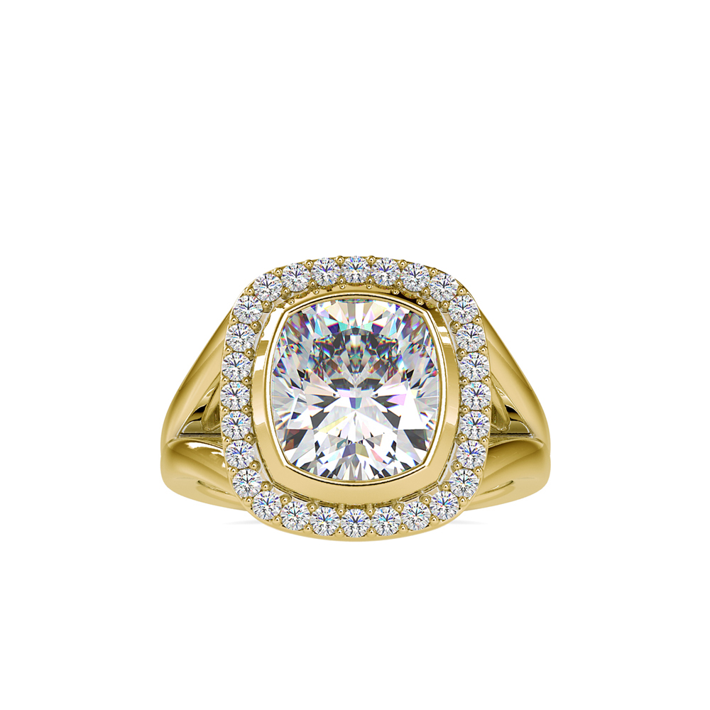 High-Set Cushion Halo Solitaire