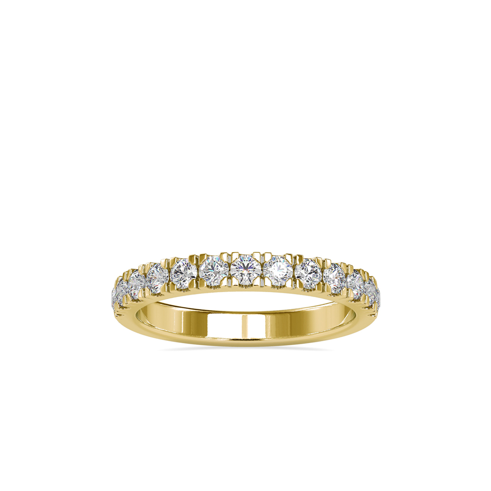 Half Eternity Band With Round Brilliant Diamond Engagement Ring For Women