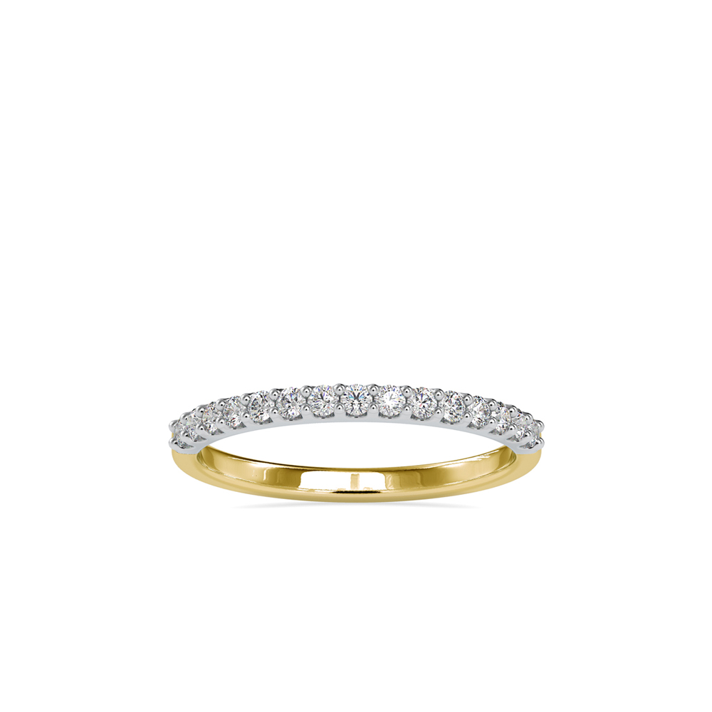 Fancy Half Eternity Band With Round Brilliant Cut Diamond Proposal Ring For Women