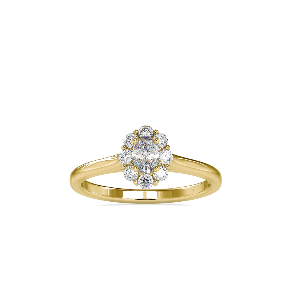 Plain Band With Moissanite Oval Cut Diamond Proposal Ring For Women