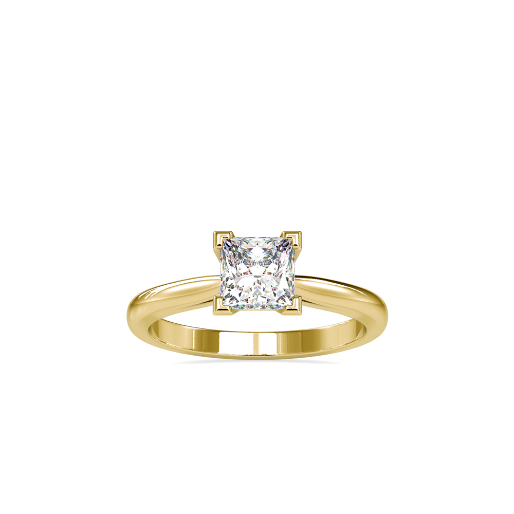 Classic Moissanite Princess Cut With V Prong Setting Solitaire Diamond Wedding Ring For Women