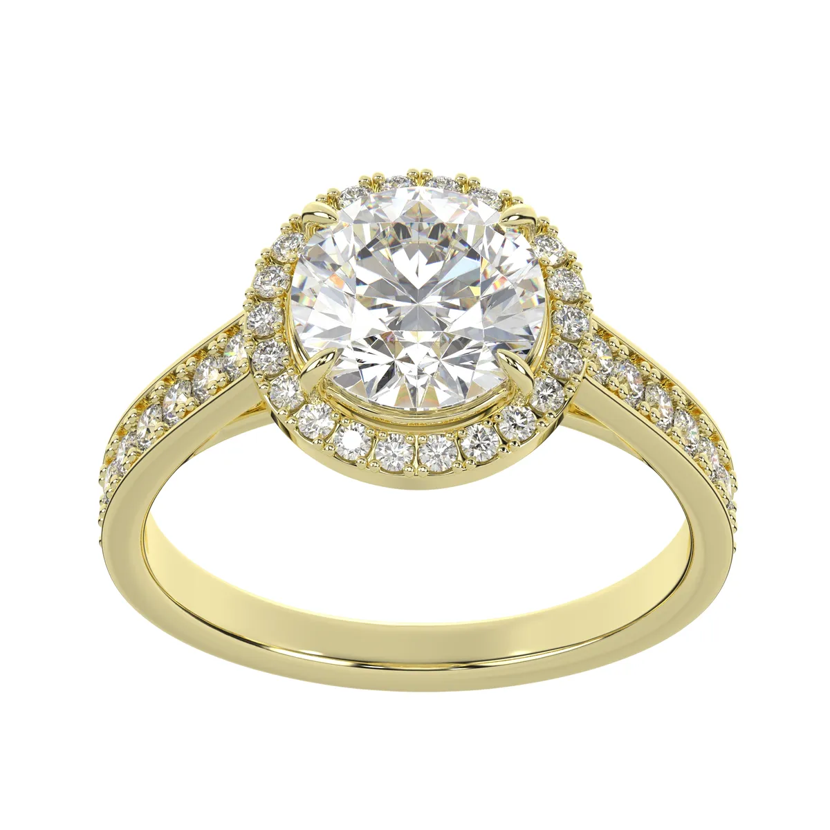 Round Halo Diamond Engagement Ring