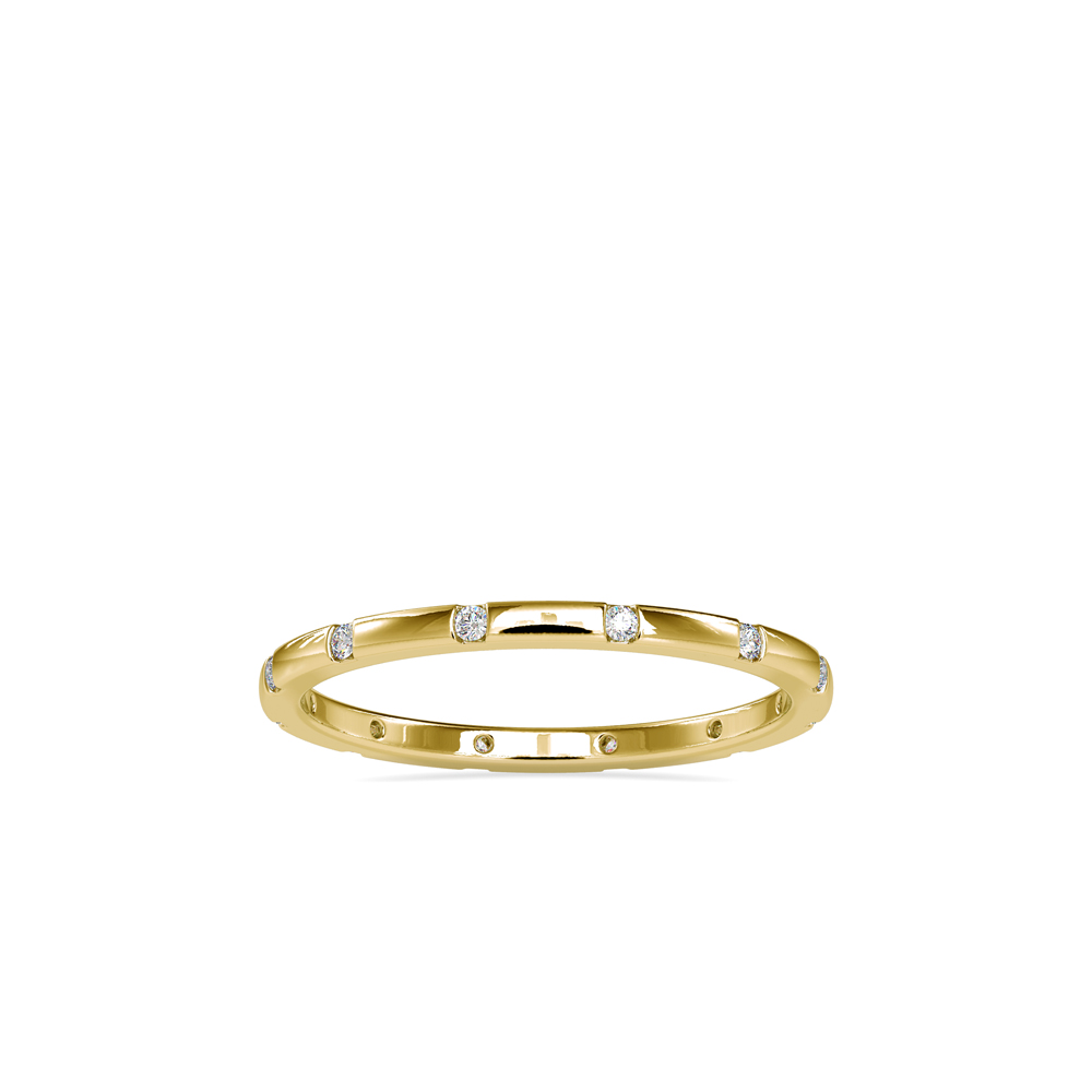 Simple Unique Eternity Moissanite Round Brilliant Cut Diamond Promise Ring For Women