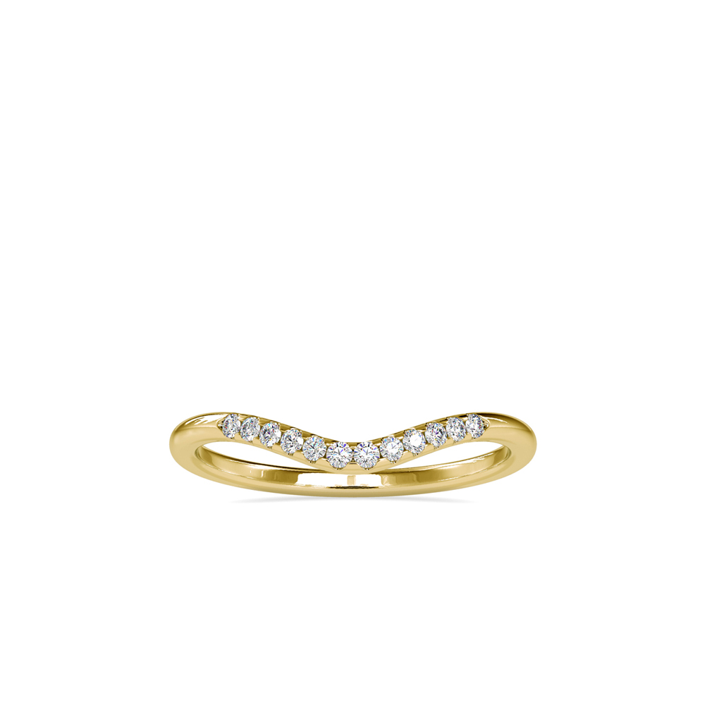 V-Shaped Diamond Stacking Ring For Women