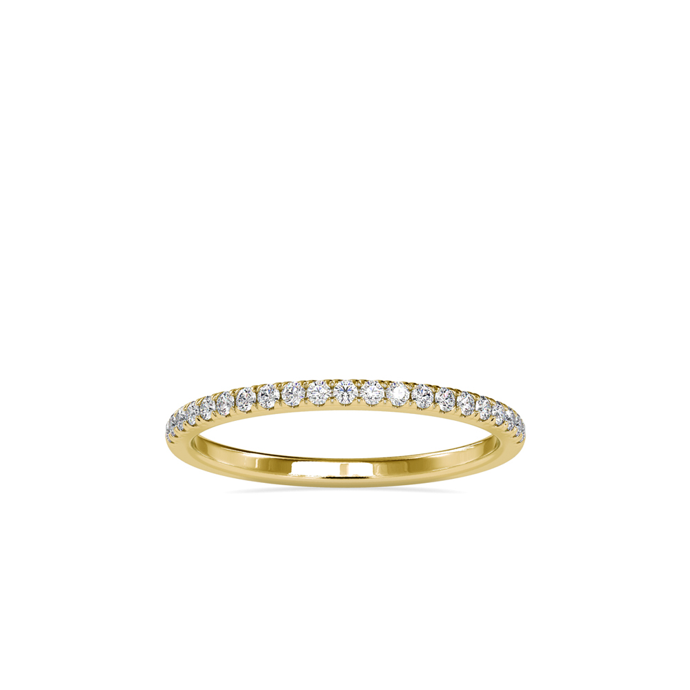 Singal Line Round Diamond Ring For Women