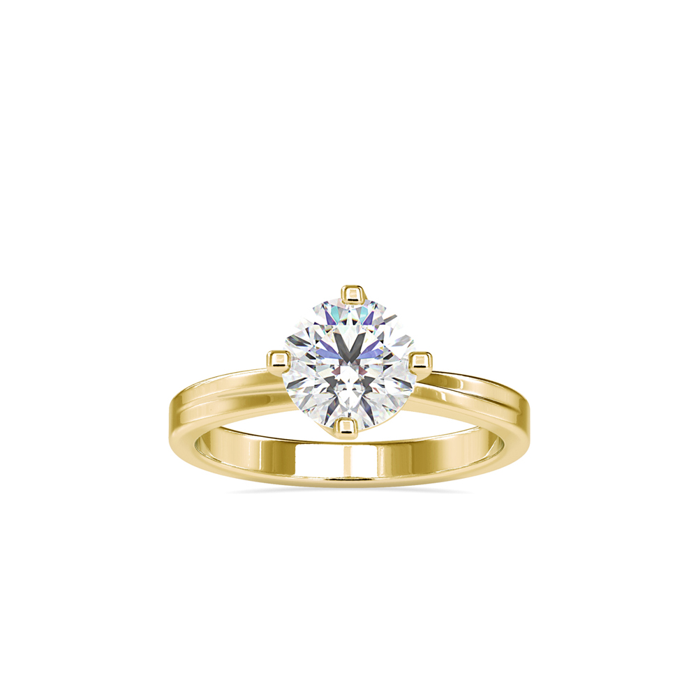 Classic Yellow Gold Solitaire with Straight Band