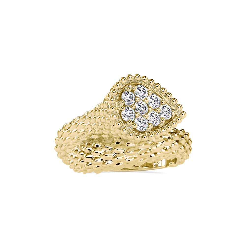 Contemporary Popcorn Diamond Statement Ring