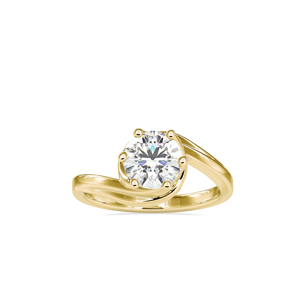 Swirl Solitaire Engagement Ring in Yellow Gold