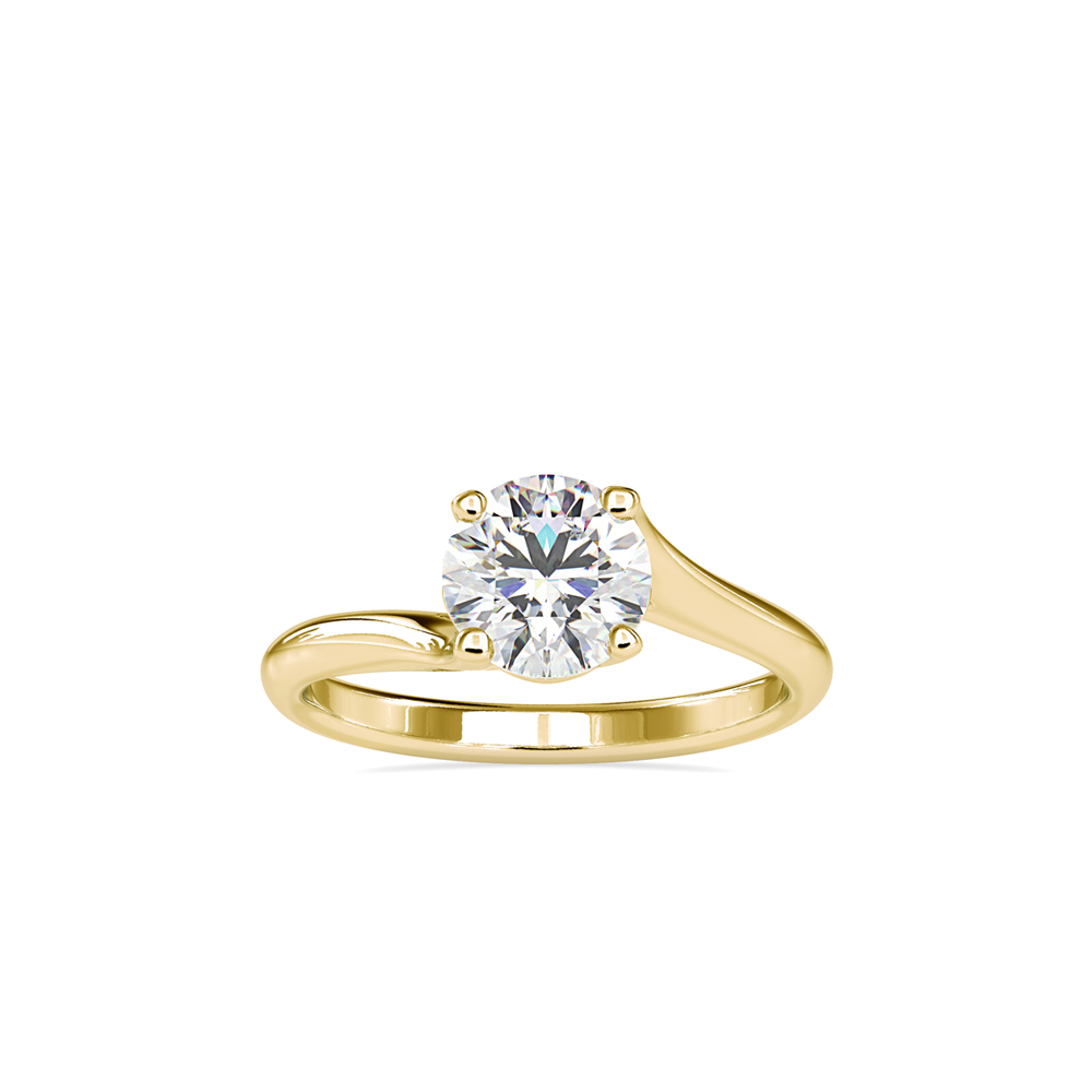 Yellow Gold Solitaire Twisted Band Engagement Ring