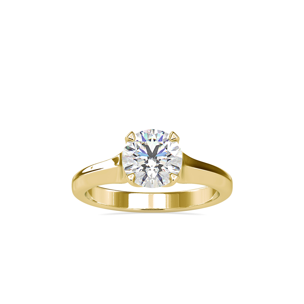 Tapered-Shank Solitaire Ring in Yellow Gold
