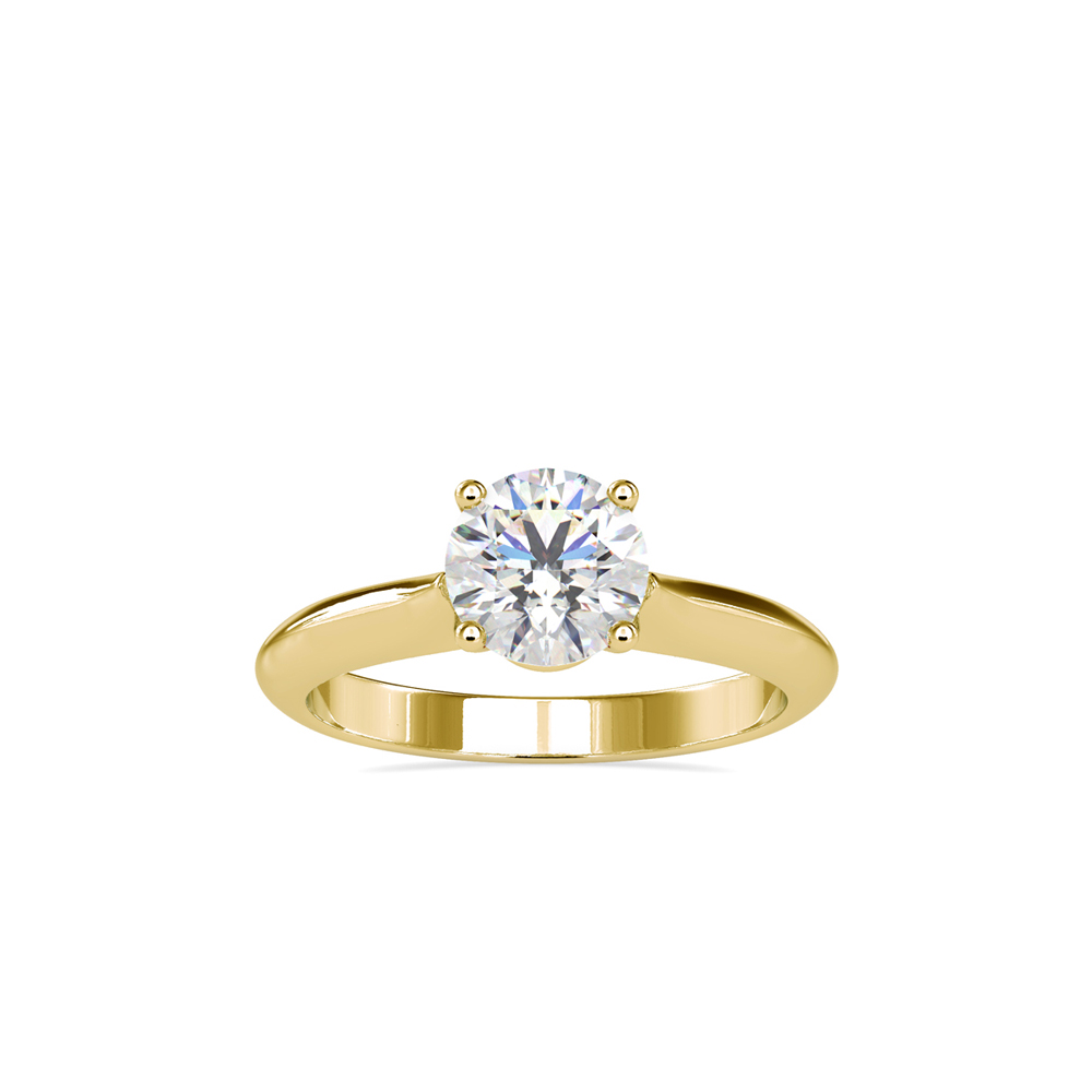 Classic Solitaire Ring with Decorative Gallery in Yellow Gold