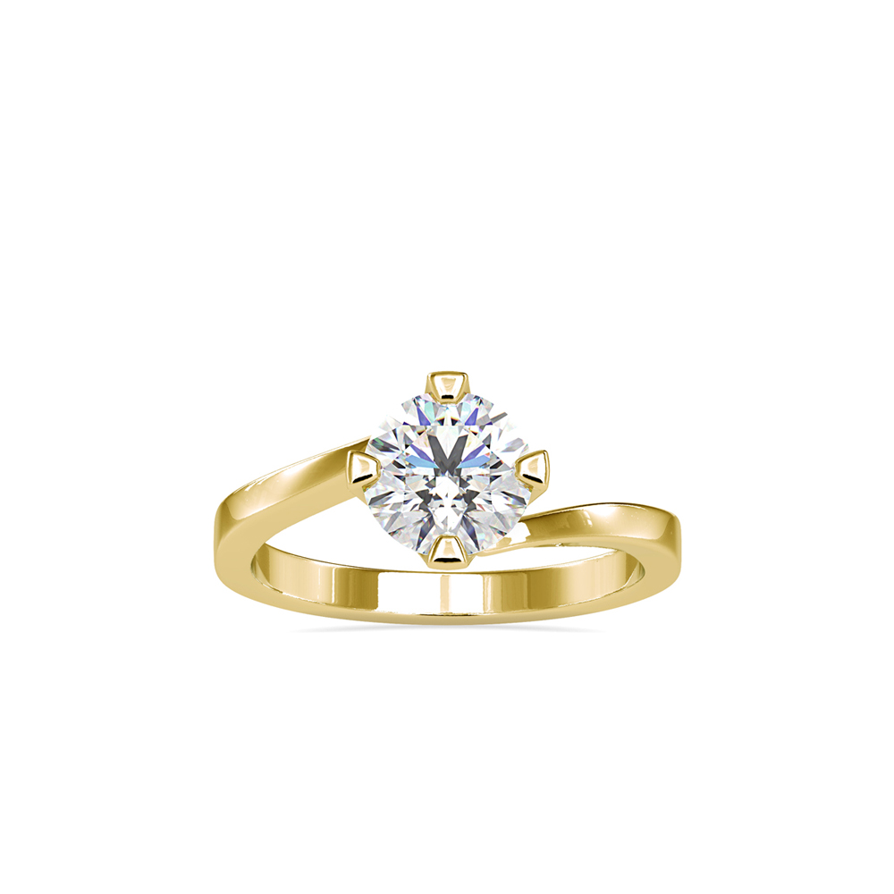 Modern Bypass Solitaire Ring in Yellow Gold