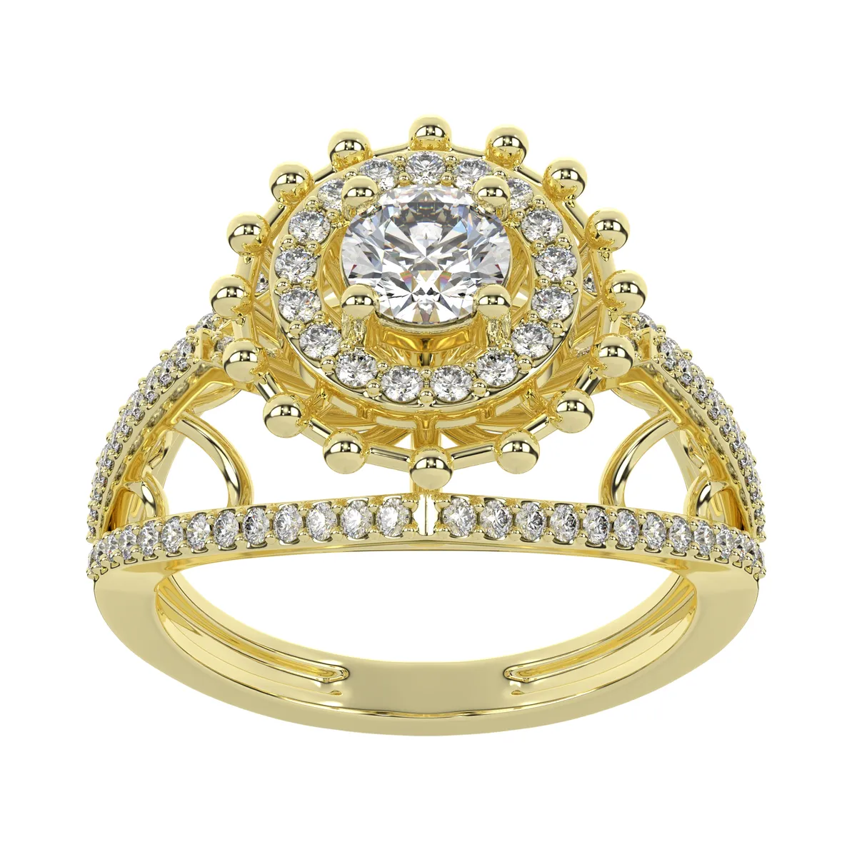 Vintage Inspired Multi-Layer Diamond Ring