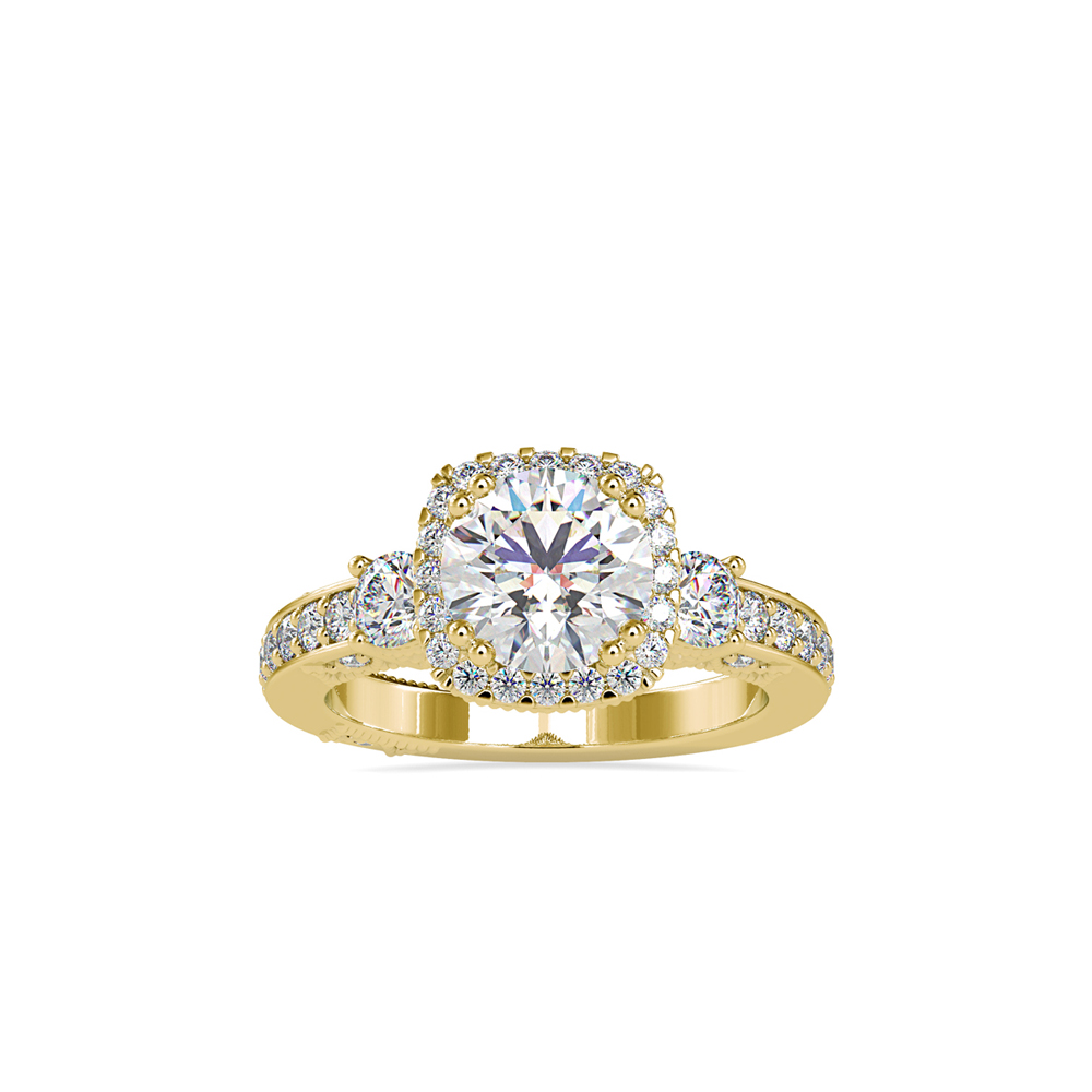 Vintage-Style Diamond Halo Engagement Ring