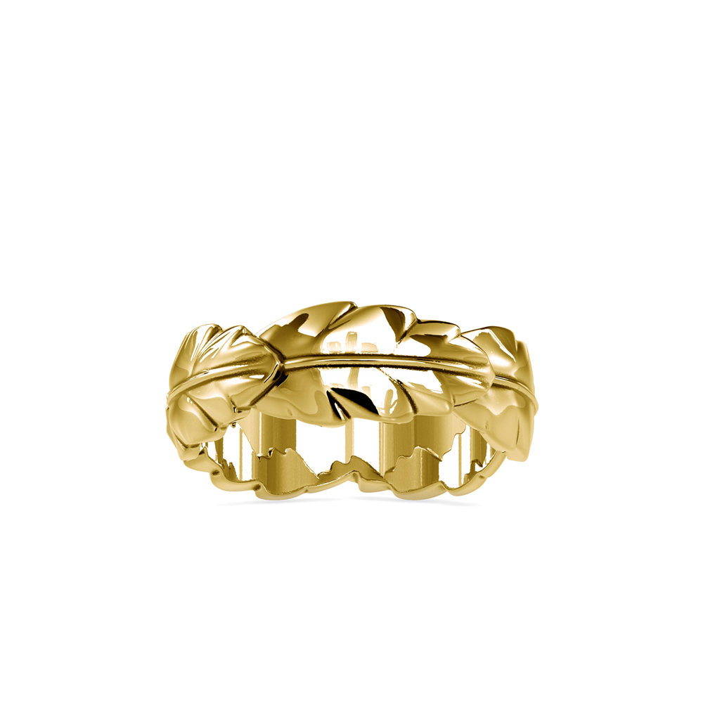 Yellow Gold Laurel Wreath Band