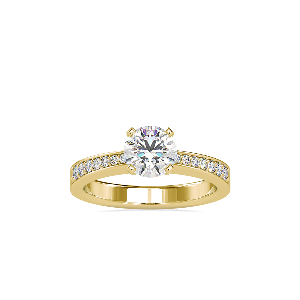 Classic Solitaire Engagement Ring with Pavé Diamonds