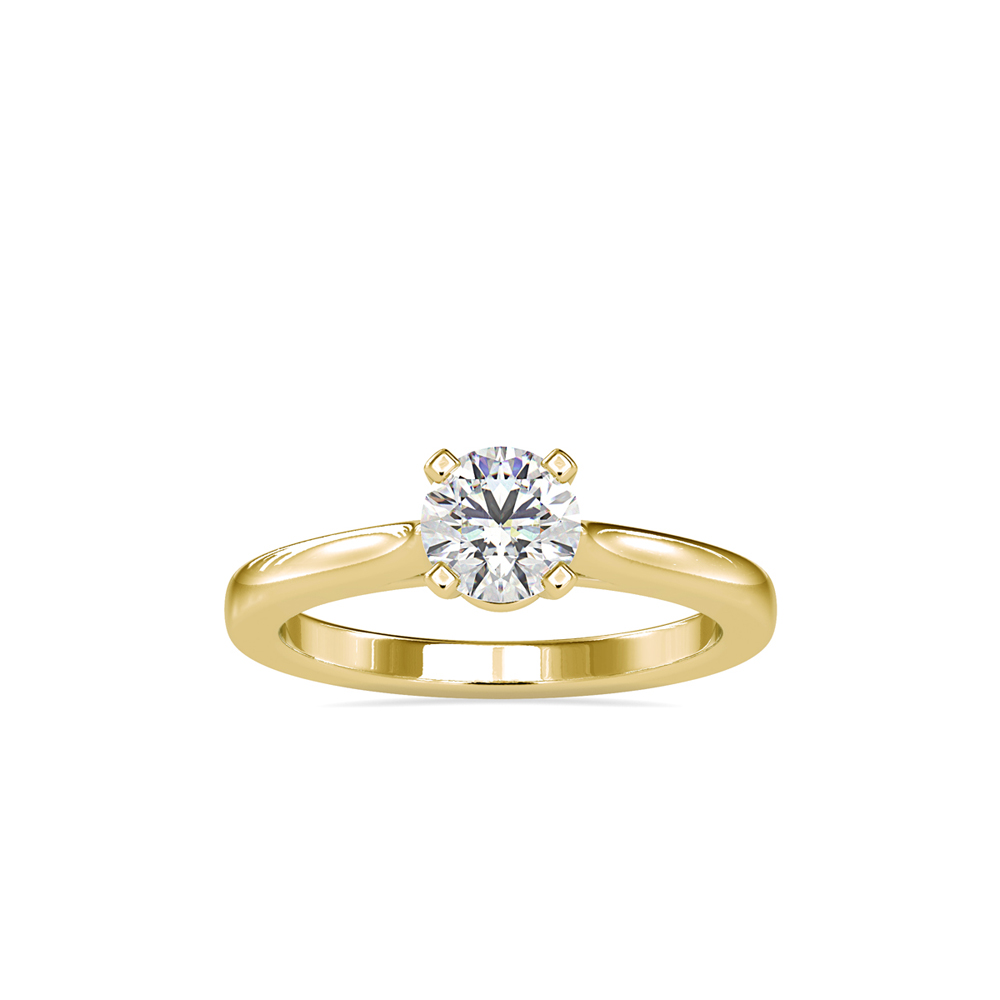 Simple Round Brilliant Cut Solitaire with Polished Band