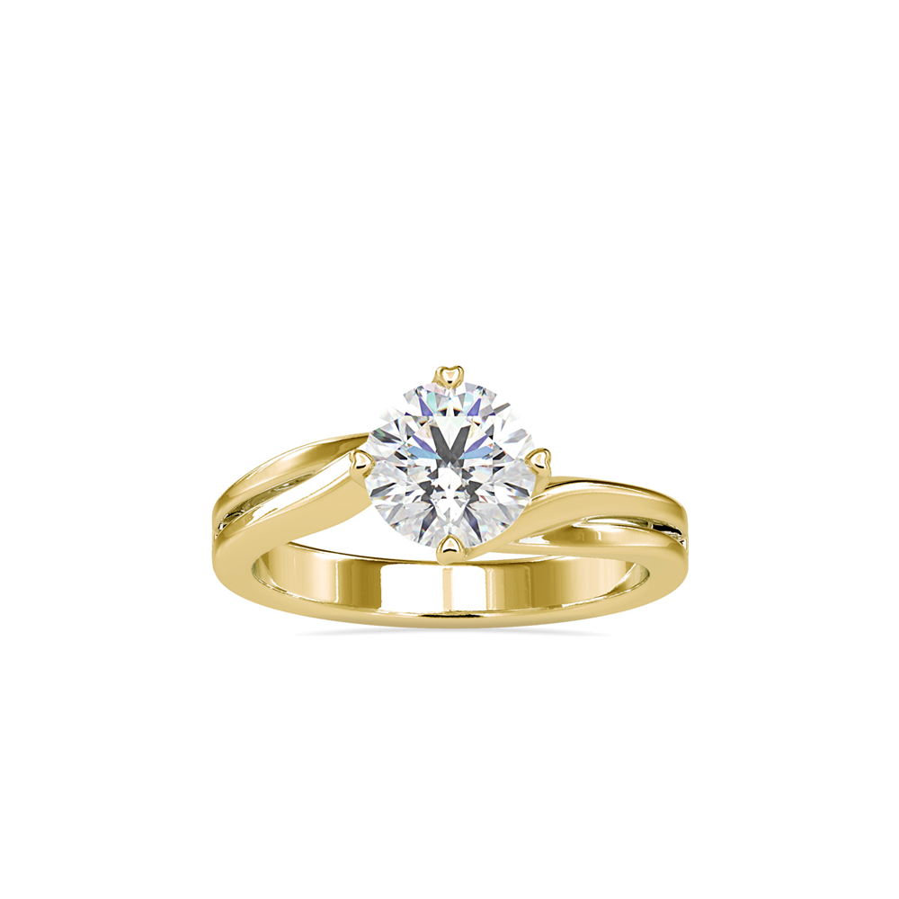 Round Diamond Solitaire with Bypass/Swirl Shank