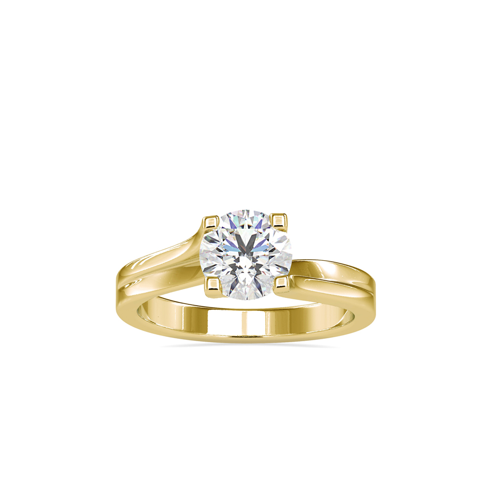 Modern Round Diamond Solitaire with Split Shank