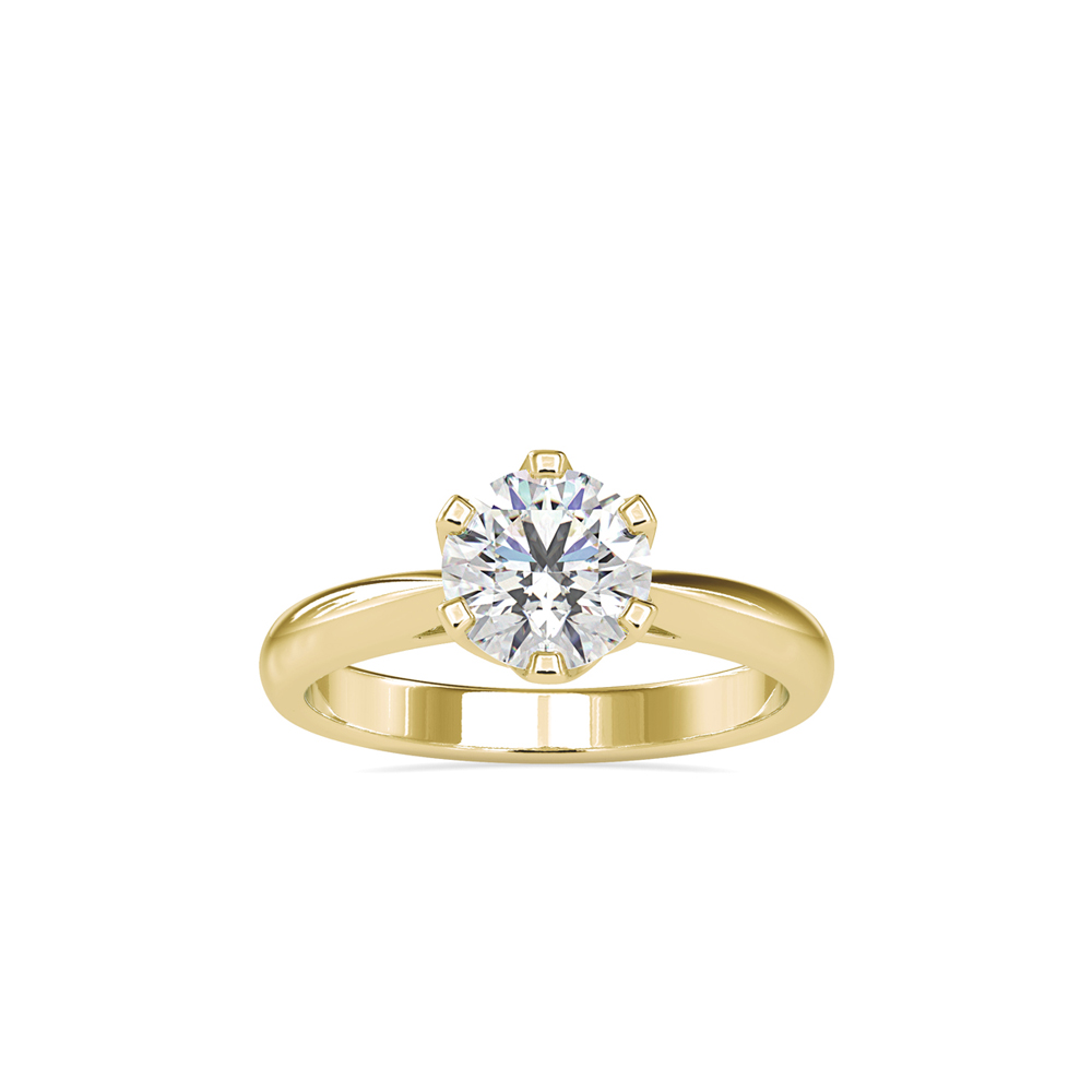 Classic Round Diamond Solitaire with Six-Prong Tulip Setting