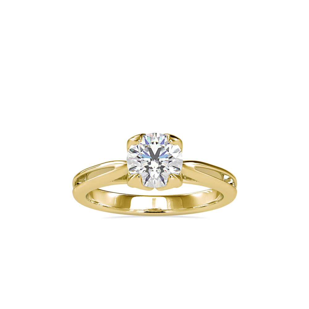 Four-Prong Solitaire with Sculptural Band