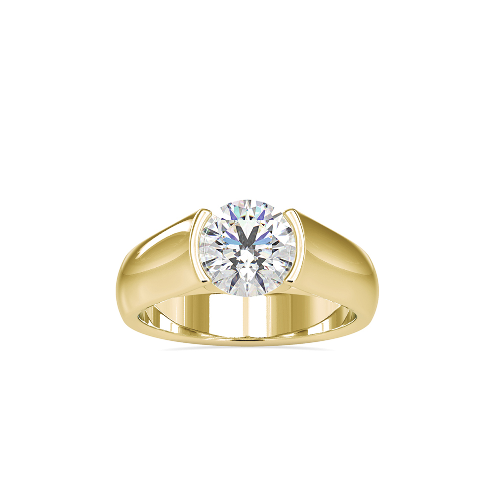 Heavy-Set Round Diamond Solitaire Ring