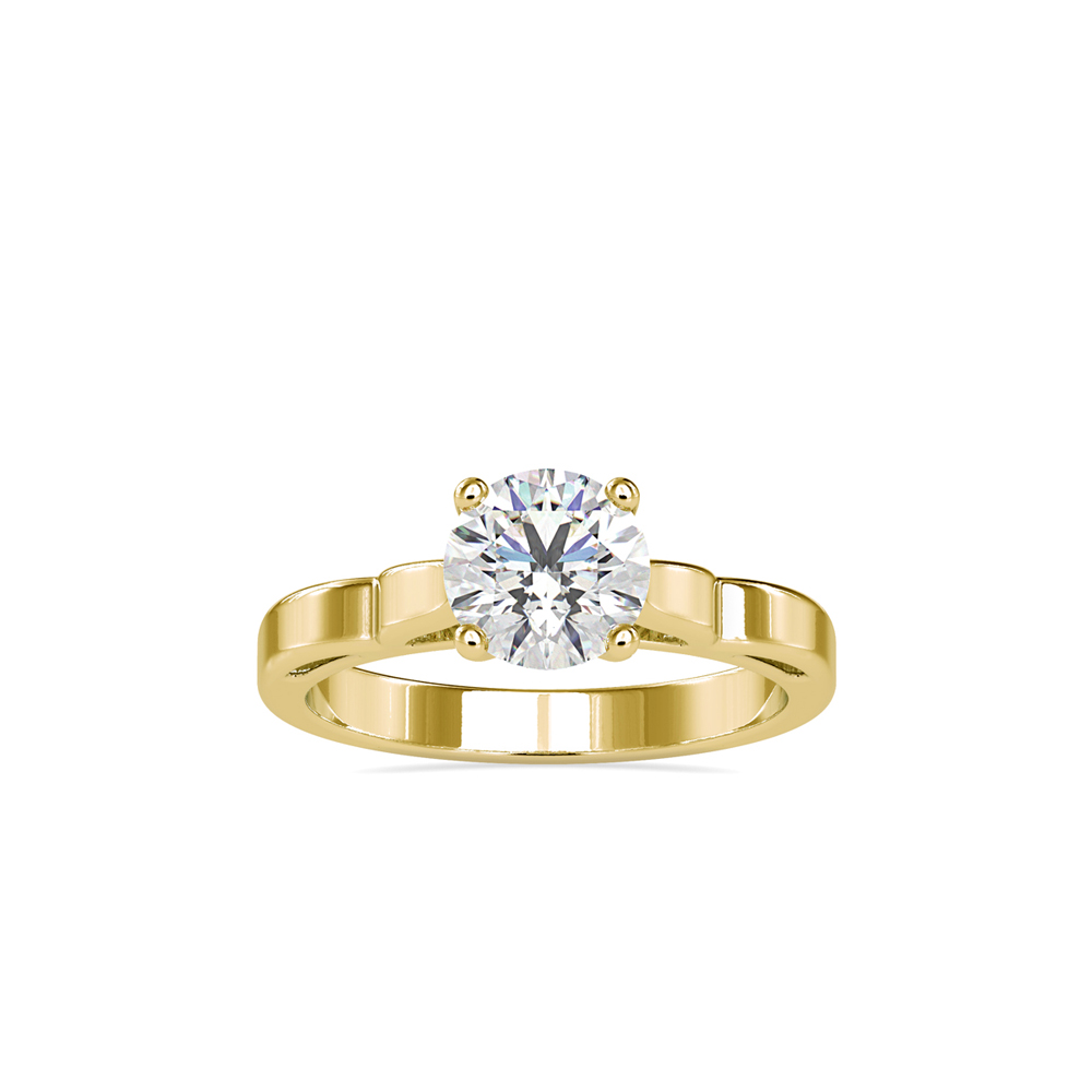 Round Diamond Solitaire with Scroll/Accent Shoulders