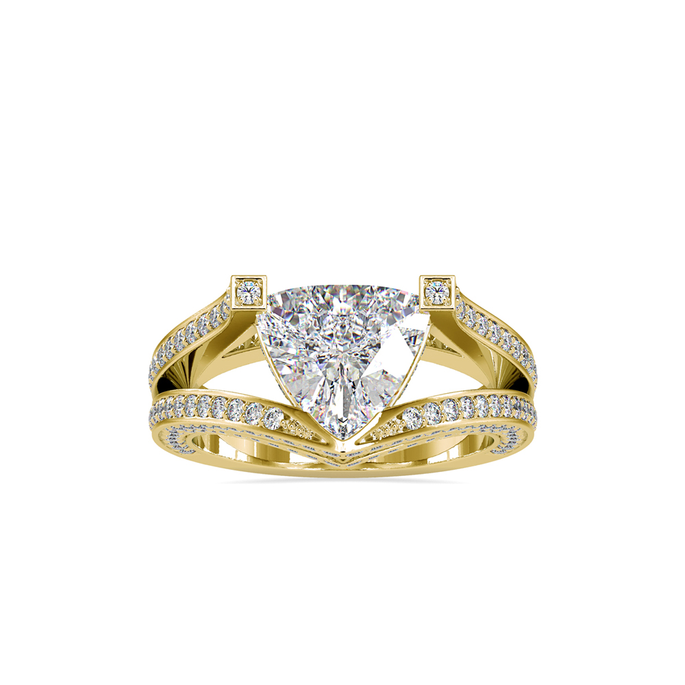 Diamond-Accented Trillion Cut Statement Ring