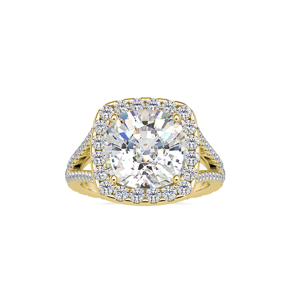 Cushion/Square Diamond Halo with Pavé Split Shank