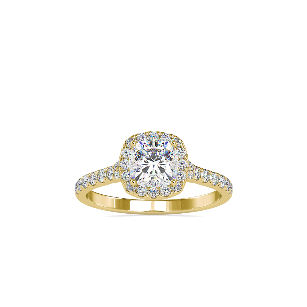 The Traditional Cushion Halo with Diamond Shank