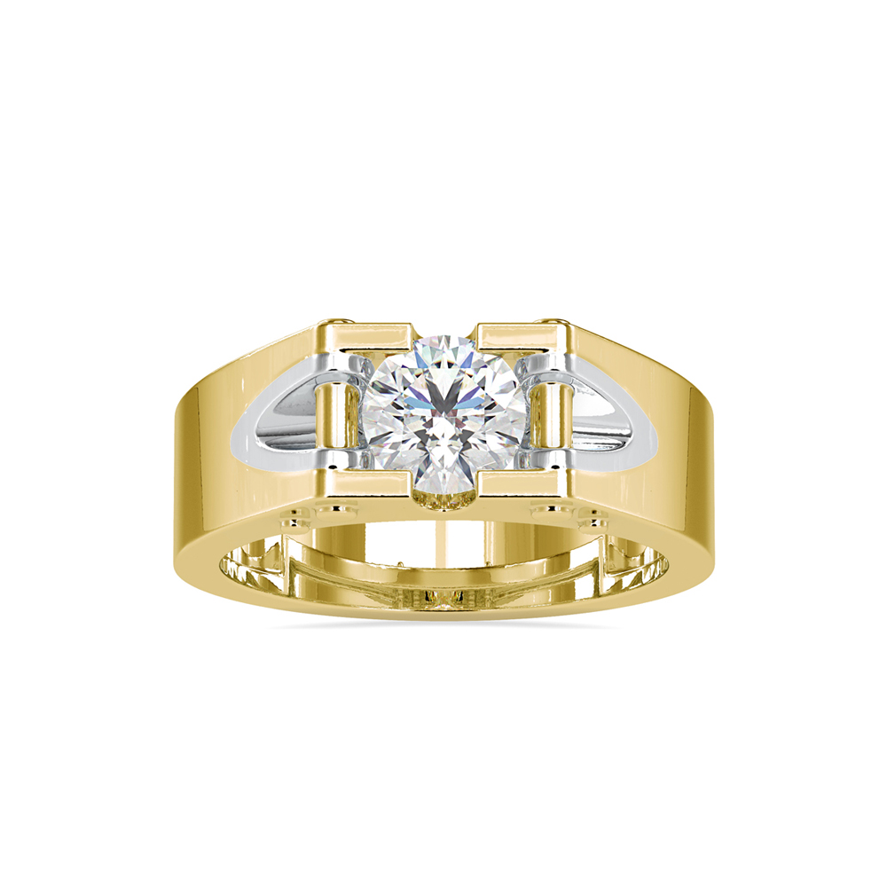 Heavy Yellow Gold Diamond Solitaire Ring