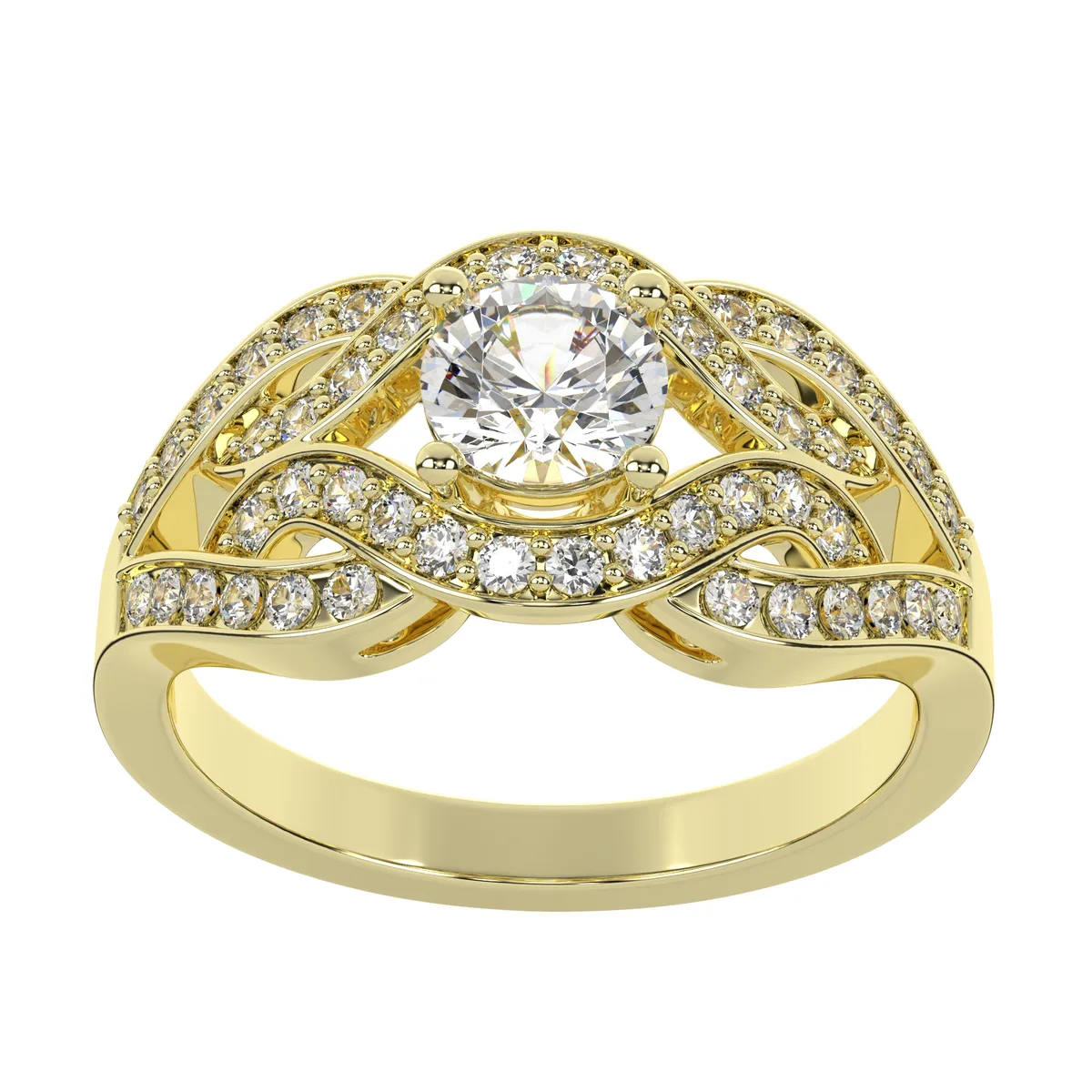 Vintage-Inspired Bypass Diamond Ring