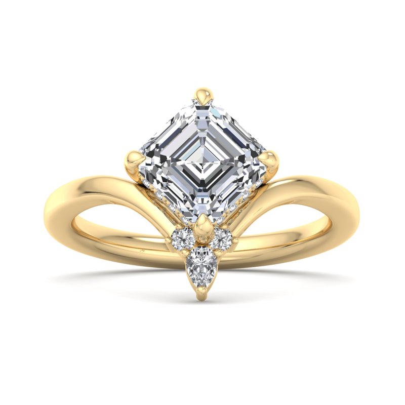 Cushion Double Halo Pave Engagement Ring