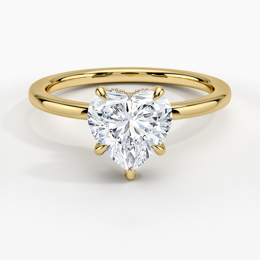 Romantic Heart-Shaped Diamond Engagement Ring