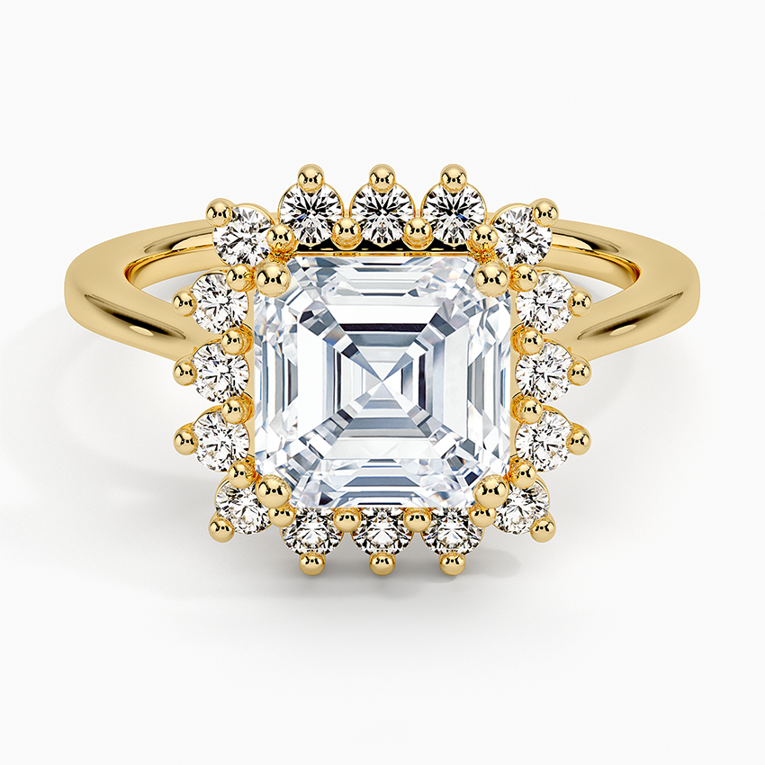 Dramatic Asscher-Cut Diamond Cluster Ring